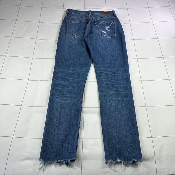 Madewell Jeans Womens 25 Blue Perfect Summer Destructed Edition Cotton Raw Hem - Picture 3 of 13